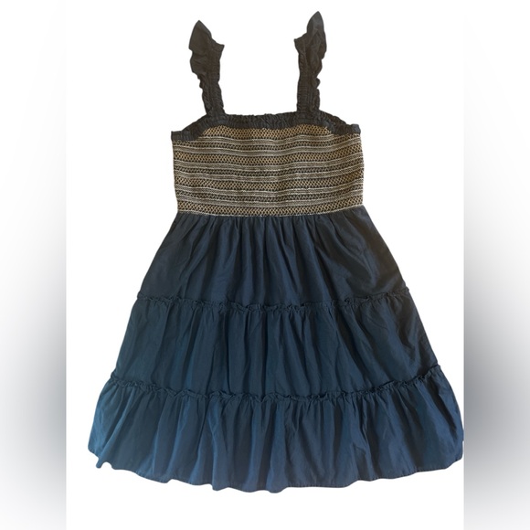 J. Crew Brown and Black Smocked Mini Sundress - Picture 5 of 7